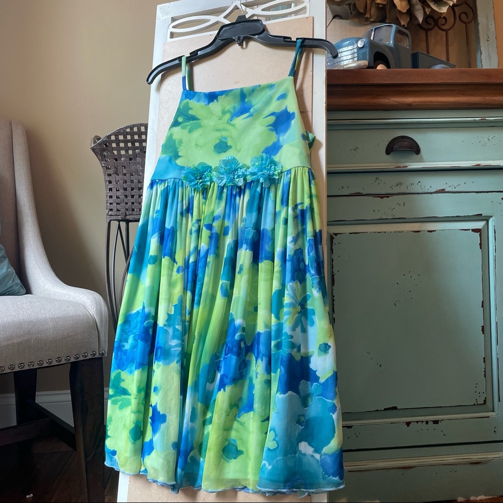 Blue/Green Bonnie Jean Girls Summer Dress 🐝